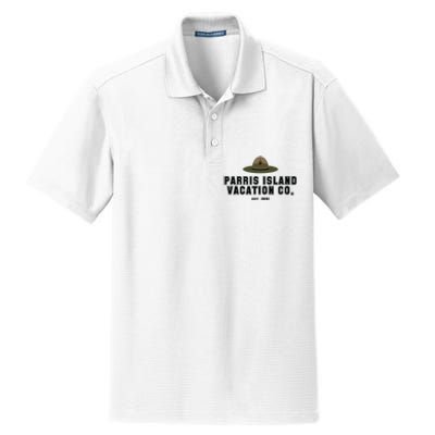 Funny Parris Island Vacation Company Design Dry Zone Grid Polo