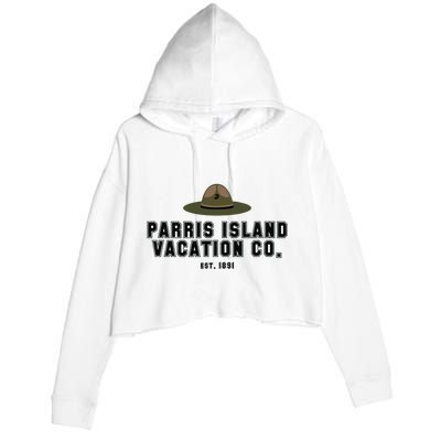 Funny Parris Island Vacation Company Design Crop Fleece Hoodie