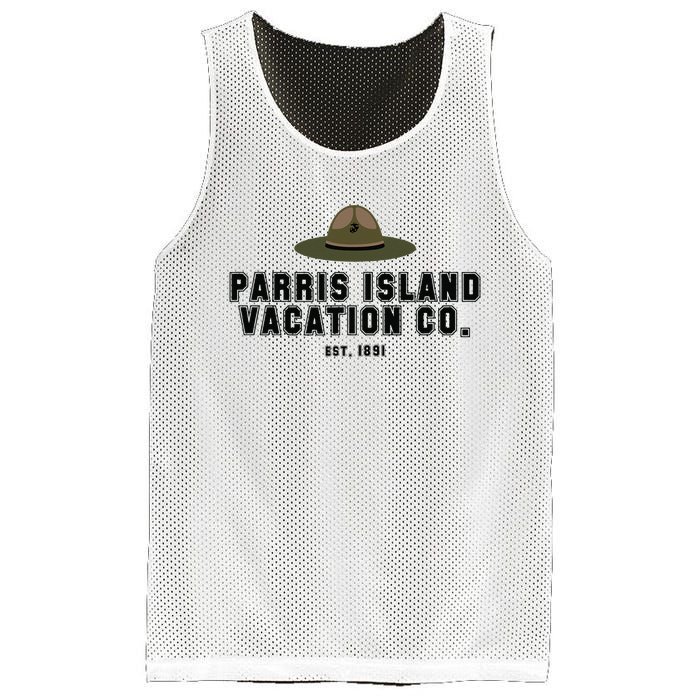 Funny Parris Island Vacation Company Design Mesh Reversible Basketball Jersey Tank