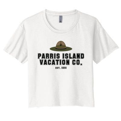 Funny Parris Island Vacation Company Design Women's Crop Top Tee