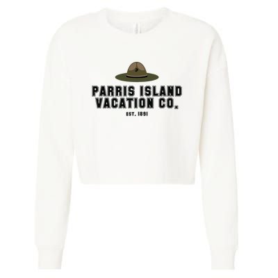 Funny Parris Island Vacation Company Design Cropped Pullover Crew