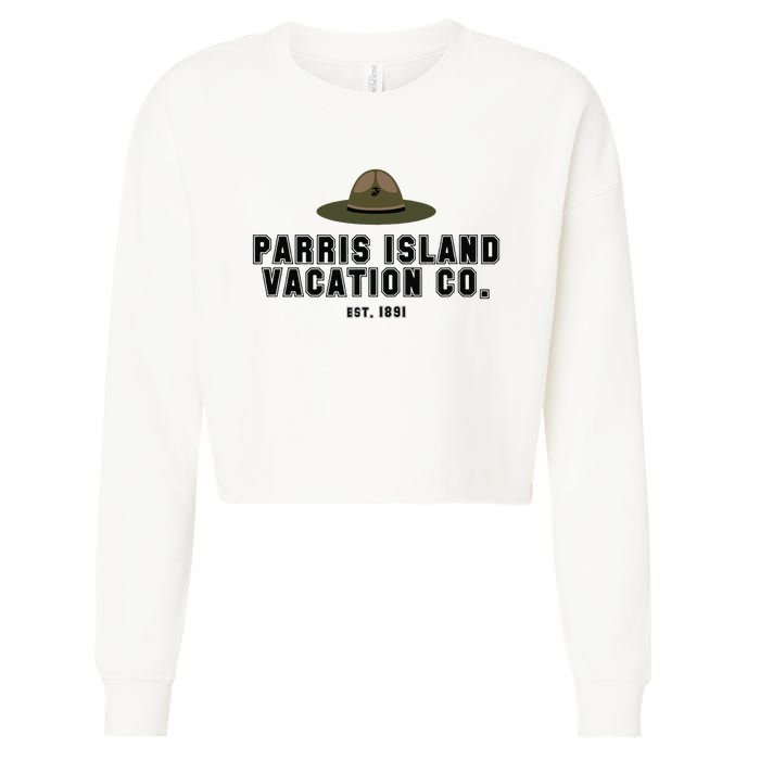 Funny Parris Island Vacation Company Design Cropped Pullover Crew