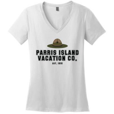 Funny Parris Island Vacation Company Design Women's V-Neck T-Shirt