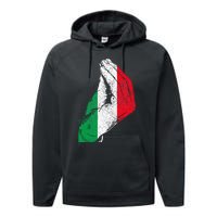 Flag Pride Italy Hand Gesture Italia Italian Performance Fleece Hoodie