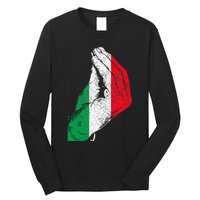 Flag Pride Italy Hand Gesture Italia Italian Long Sleeve Shirt