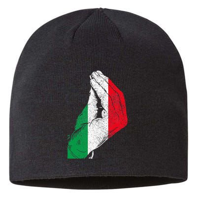 Flag Pride Italy Hand Gesture Italia Italian Sustainable Beanie