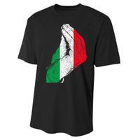 Flag Pride Italy Hand Gesture Italia Italian Performance Sprint T-Shirt