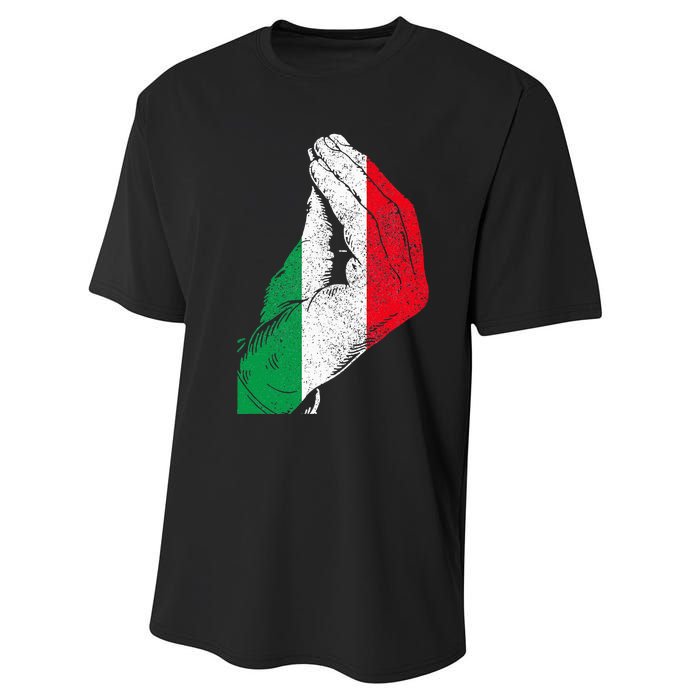 Flag Pride Italy Hand Gesture Italia Italian Performance Sprint T-Shirt