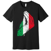 Flag Pride Italy Hand Gesture Italia Italian Premium T-Shirt