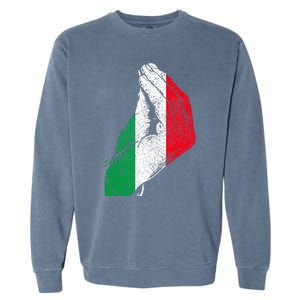 Flag Pride Italy Hand Gesture Italia Italian Garment-Dyed Sweatshirt