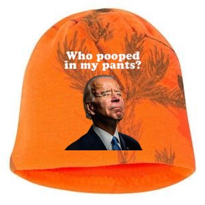 Funny Pooped In My Pants Anti Joe Biden Conservative Kati - Camo Knit Beanie