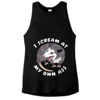 Funny Possum I Scream At My Own Trash Cat Opossum Meme Ladies PosiCharge Tri-Blend Wicking Tank