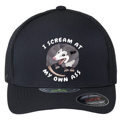 Funny Possum I Scream At My Own Trash Cat Opossum Meme Flexfit Unipanel Trucker Cap