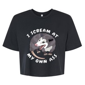 Funny Possum I Scream At My Own Trash Cat Opossum Meme Bella+Canvas Jersey Crop Tee