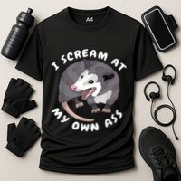 Funny Possum I Scream At My Own Trash Cat Opossum Meme Performance Shirt