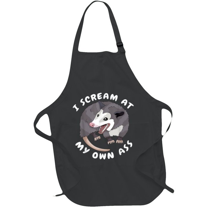 Funny Possum I Scream At My Own Trash Cat Opossum Meme Apron