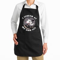 Funny Possum I Scream At My Own Trash Cat Opossum Meme Apron