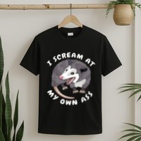 Funny Possum I Scream At My Own Trash Cat Opossum Meme T-Shirt