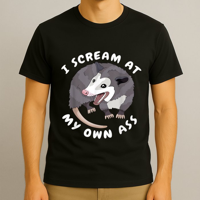 Funny Possum I Scream At My Own Trash Cat Opossum Meme T-Shirt
