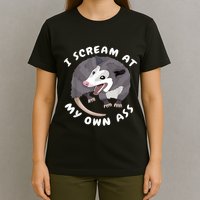 Funny Possum I Scream At My Own Trash Cat Opossum Meme T-Shirt
