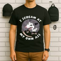 Funny Possum I Scream At My Own Trash Cat Opossum Meme T-Shirt
