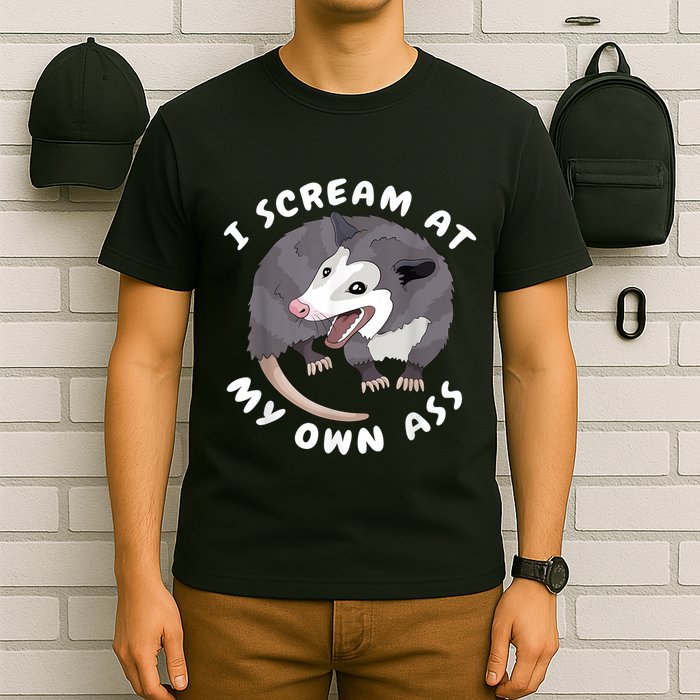 Funny Possum I Scream At My Own Trash Cat Opossum Meme T-Shirt