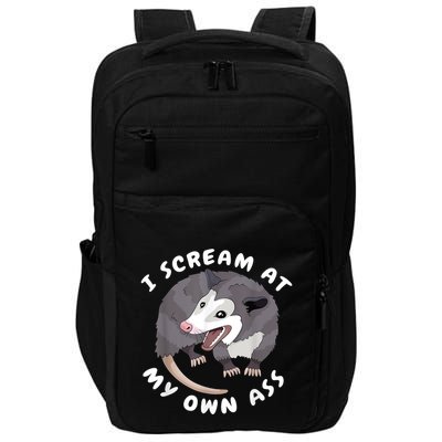 Funny Possum I Scream At My Own Trash Cat Opossum Meme Impact Tech Backpack