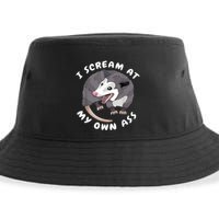 Funny Possum I Scream At My Own Trash Cat Opossum Meme Sustainable Bucket Hat