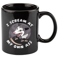 Funny Possum I Scream At My Own Trash Cat Opossum Meme 11oz C Handle Ceramic Mug