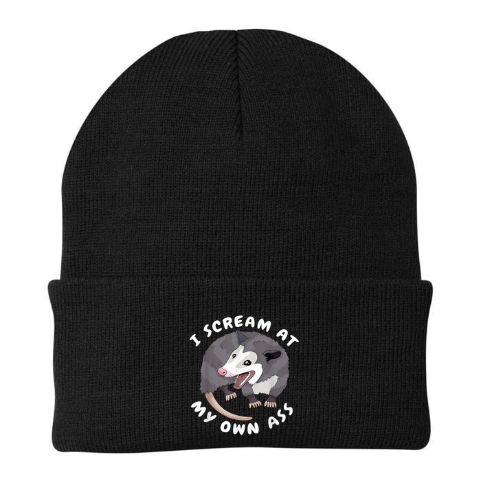 Funny Possum I Scream At My Own Trash Cat Opossum Meme Beanie