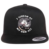 Funny Possum I Scream At My Own Trash Cat Opossum Meme Flatbill Hat