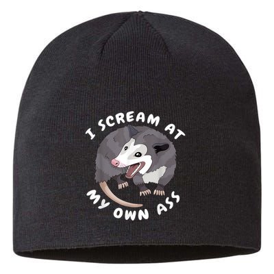Funny Possum I Scream At My Own Trash Cat Opossum Meme Sustainable Beanie