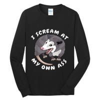 Funny Possum I Scream At My Own Trash Cat Opossum Meme Tall Long Sleeve T-Shirt