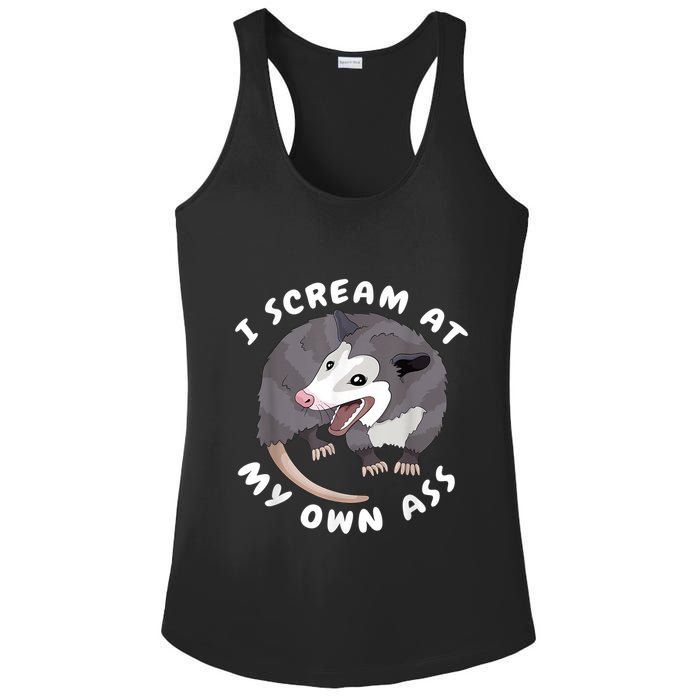 Funny Possum I Scream At My Own Trash Cat Opossum Meme Ladies PosiCharge Competitor Racerback Tank