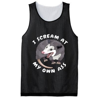 Funny Possum I Scream At My Own Trash Cat Opossum Meme Mesh Reversible Basketball Jersey Tank