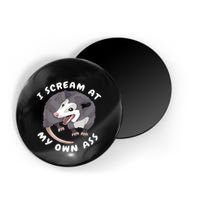 Funny Possum I Scream At My Own Trash Cat Opossum Meme Magnet