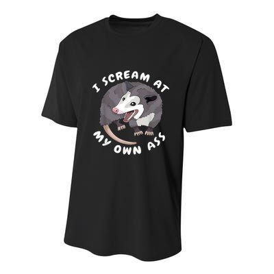 Funny Possum I Scream At My Own Trash Cat Opossum Meme Youth Performance Sprint T-Shirt