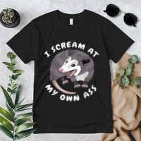 Funny Possum I Scream At My Own Trash Cat Opossum Meme Premium T-Shirt