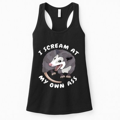 Funny Possum I Scream At My Own Trash Cat Opossum Meme Womens Tank Top