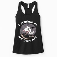 Funny Possum I Scream At My Own Trash Cat Opossum Meme Womens Tank Top