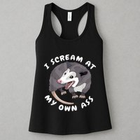 Funny Possum I Scream At My Own Trash Cat Opossum Meme Womens Tank Top