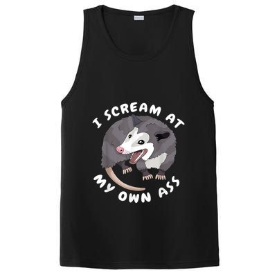 Funny Possum I Scream At My Own Trash Cat Opossum Meme PosiCharge Competitor Tank