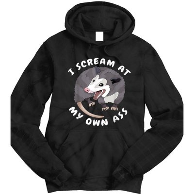 Funny Possum I Scream At My Own Trash Cat Opossum Meme Tie Dye Hoodie