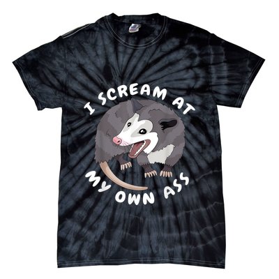 Funny Possum I Scream At My Own Trash Cat Opossum Meme Tie-Dye T-Shirt