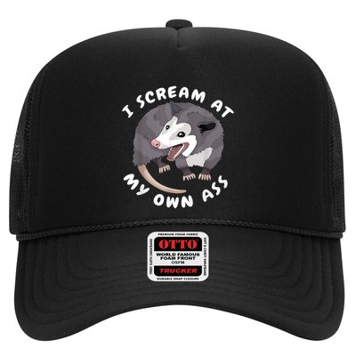 Funny Possum I Scream At My Own Trash Cat Opossum Meme Trucker Hat