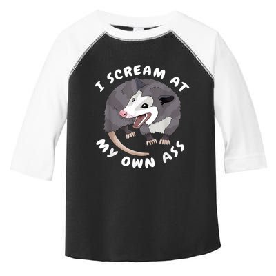 Funny Possum I Scream At My Own Trash Cat Opossum Meme Toddler Fine Jersey T-Shirt
