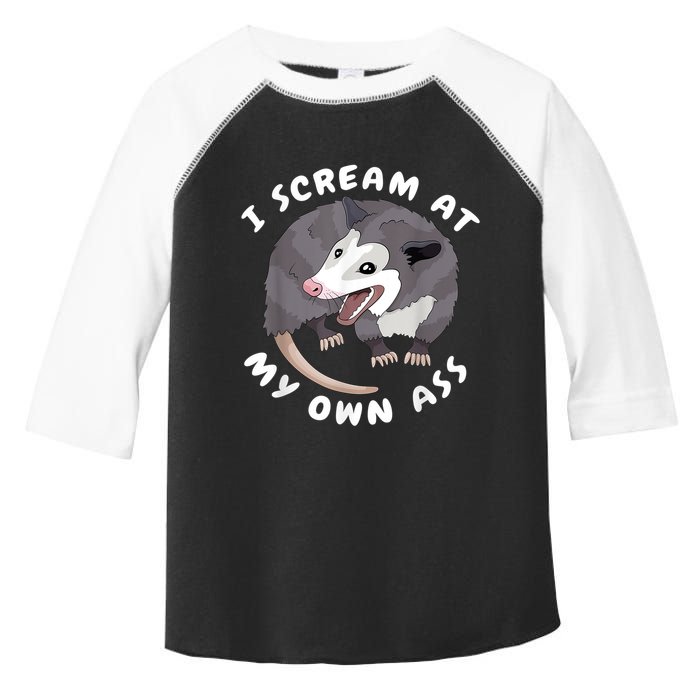 Funny Possum I Scream At My Own Trash Cat Opossum Meme Toddler Fine Jersey T-Shirt