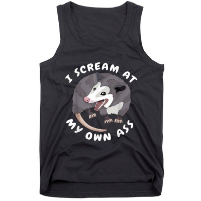 Funny Possum I Scream At My Own Trash Cat Opossum Meme Tank Top