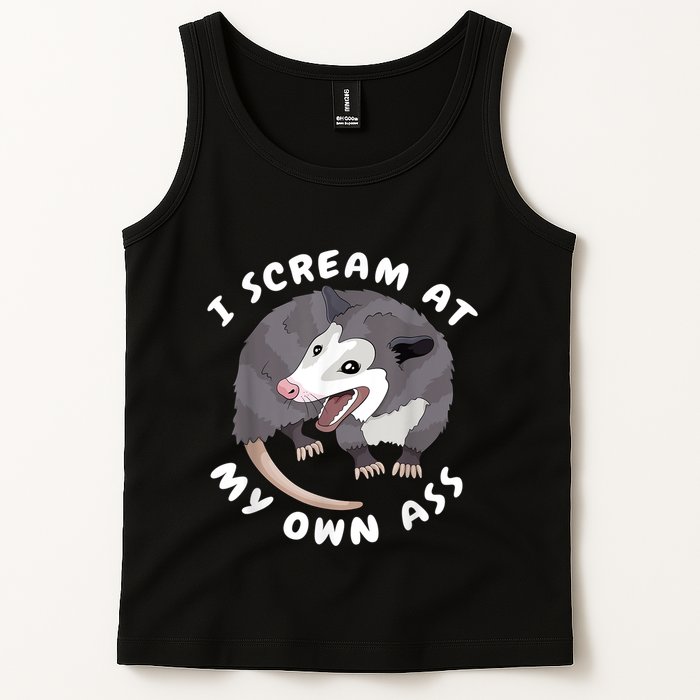 Funny Possum I Scream At My Own Trash Cat Opossum Meme Tank Top