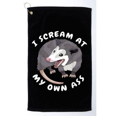 Funny Possum I Scream At My Own Trash Cat Opossum Meme Golf Towel